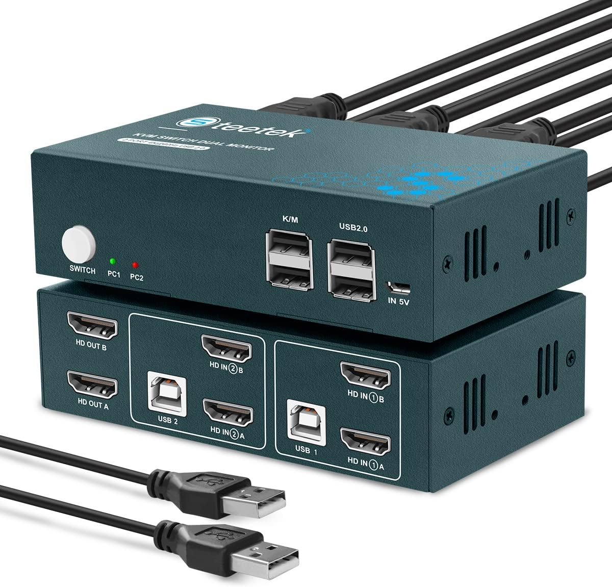 Dual Monitor 2 Port 4K@60Hz HDMI KVM Switch G324
