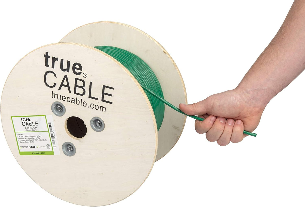White Cat6 Plenum 500ft Bare Copper Ethernet Cable F642