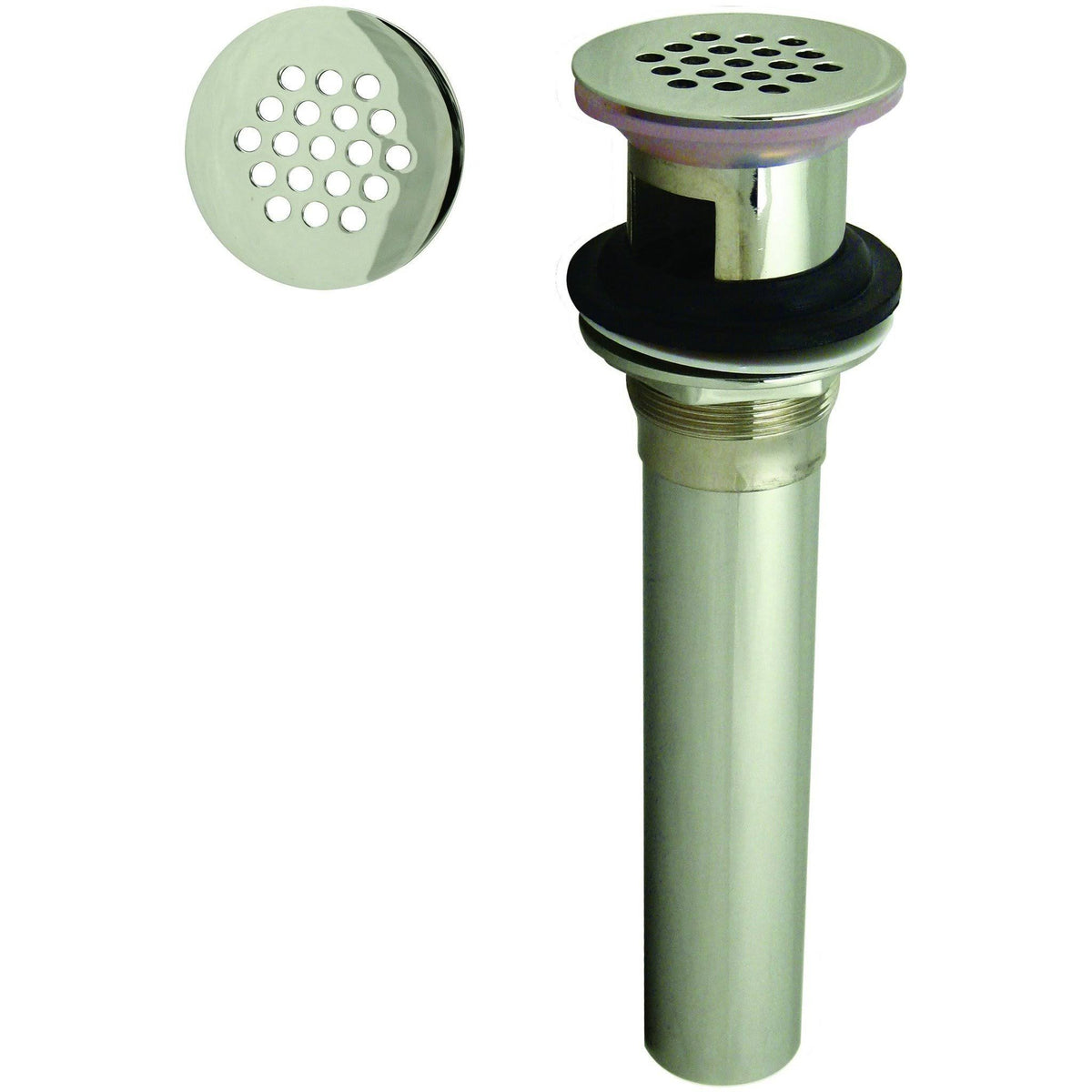 Polished Nickel Lavatory Drain with Overflow Holes T852