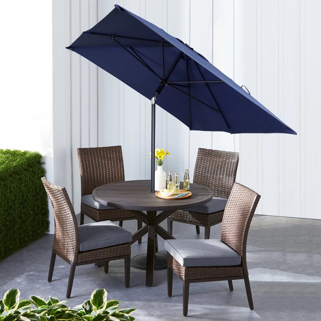 6 x 7.5 Foot Push-Up Rectangular Market Umbrella Tan D636