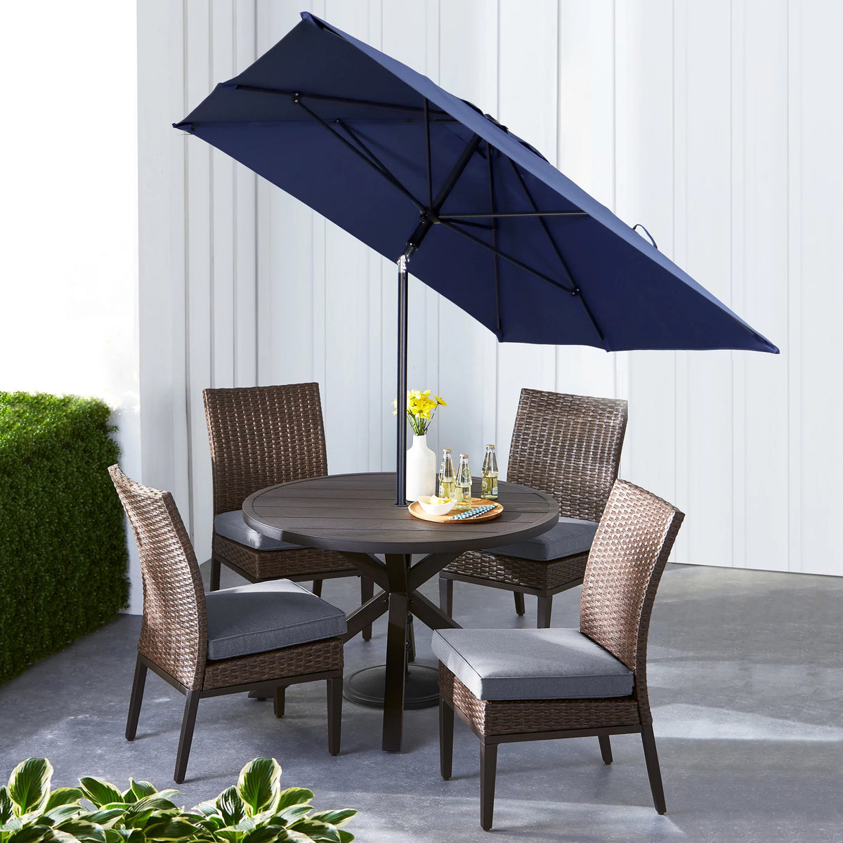 6 x 7.5 Foot Push-Up Rectangular Market Umbrella Tan D636