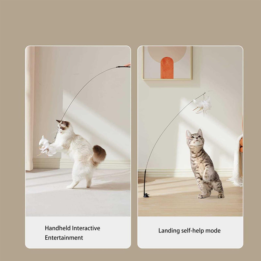 Cat Toy Wand with Bird Feather Ball E671523