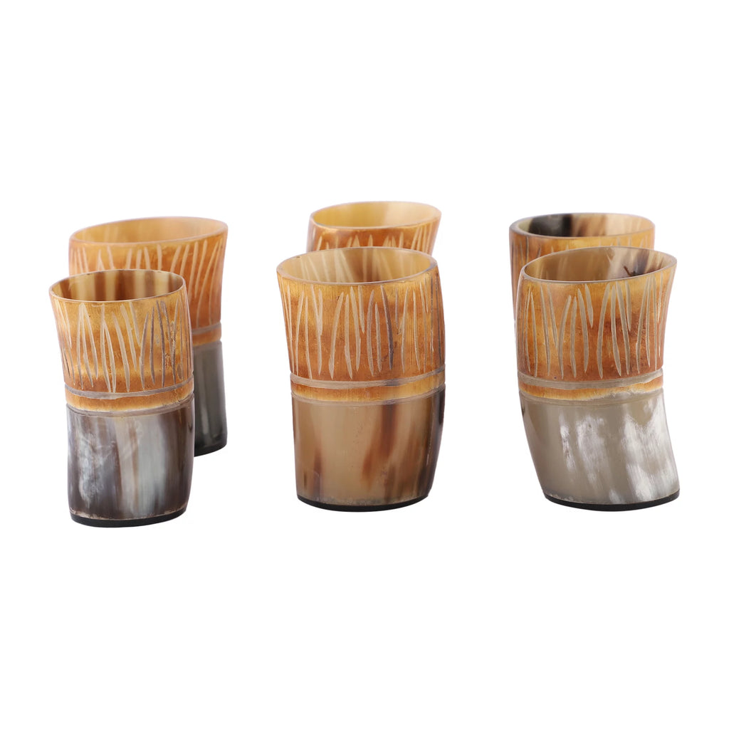 Drinking Horn Shot Cup Glass Ceramic Food Safe 6 Pack Q7644