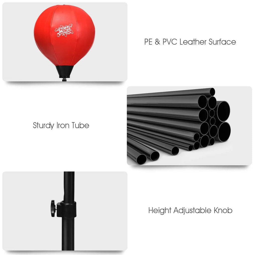 Boxing Punching Bag with Height Adjustable Stand and Boxing Gloves X152861