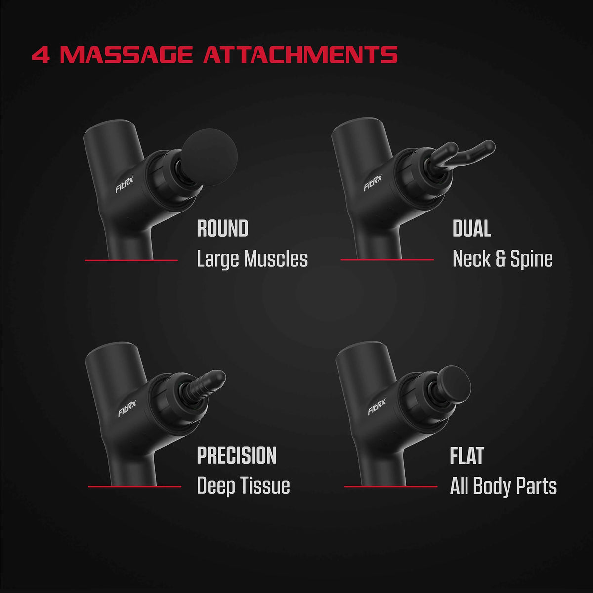 Handheld Percussion Massage Gun with Attachments X24442