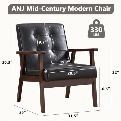 Mid Century Modern Beige Tufted Fabric Accent Chair Q42595