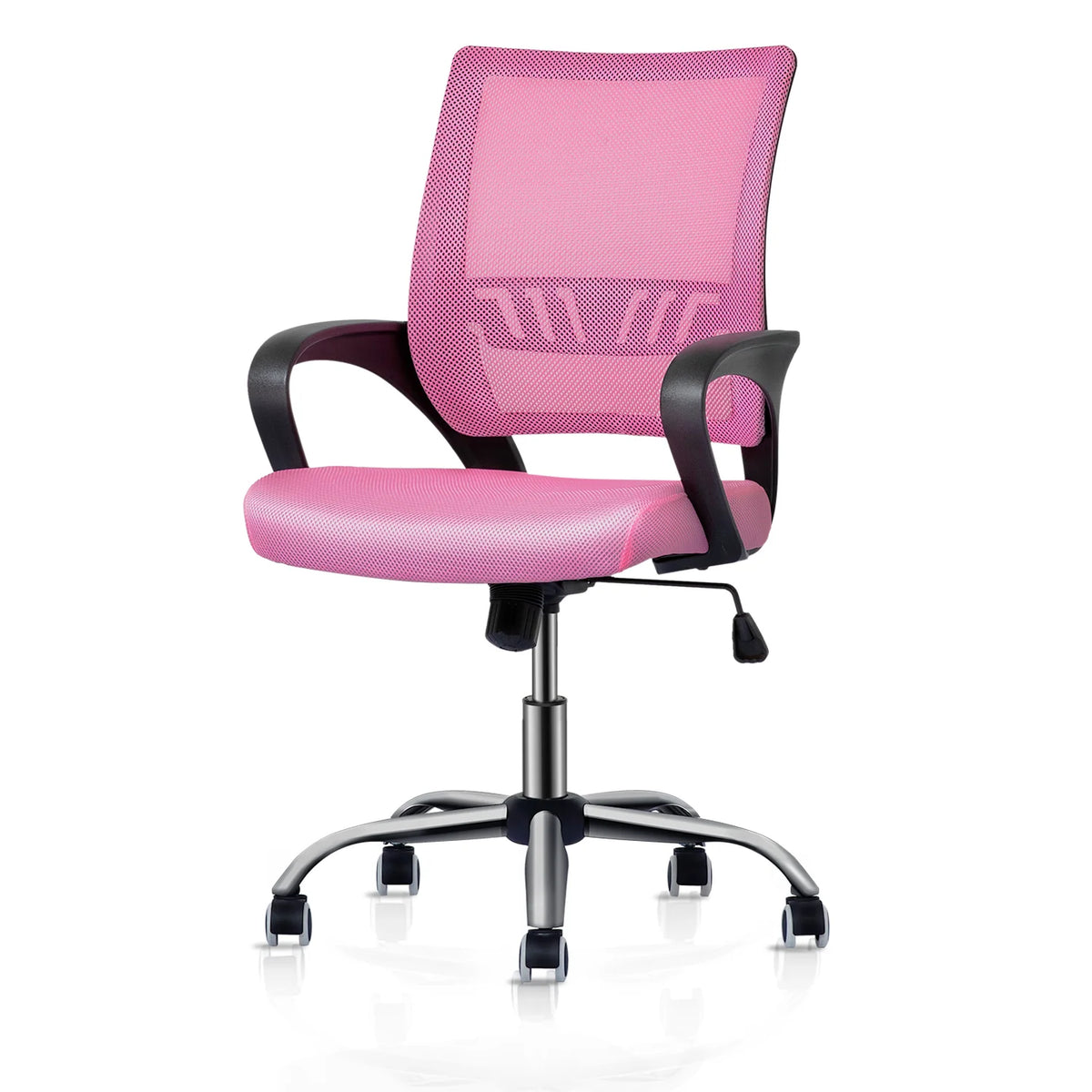 Pink Mesh Office Chair with Armrests Y5271