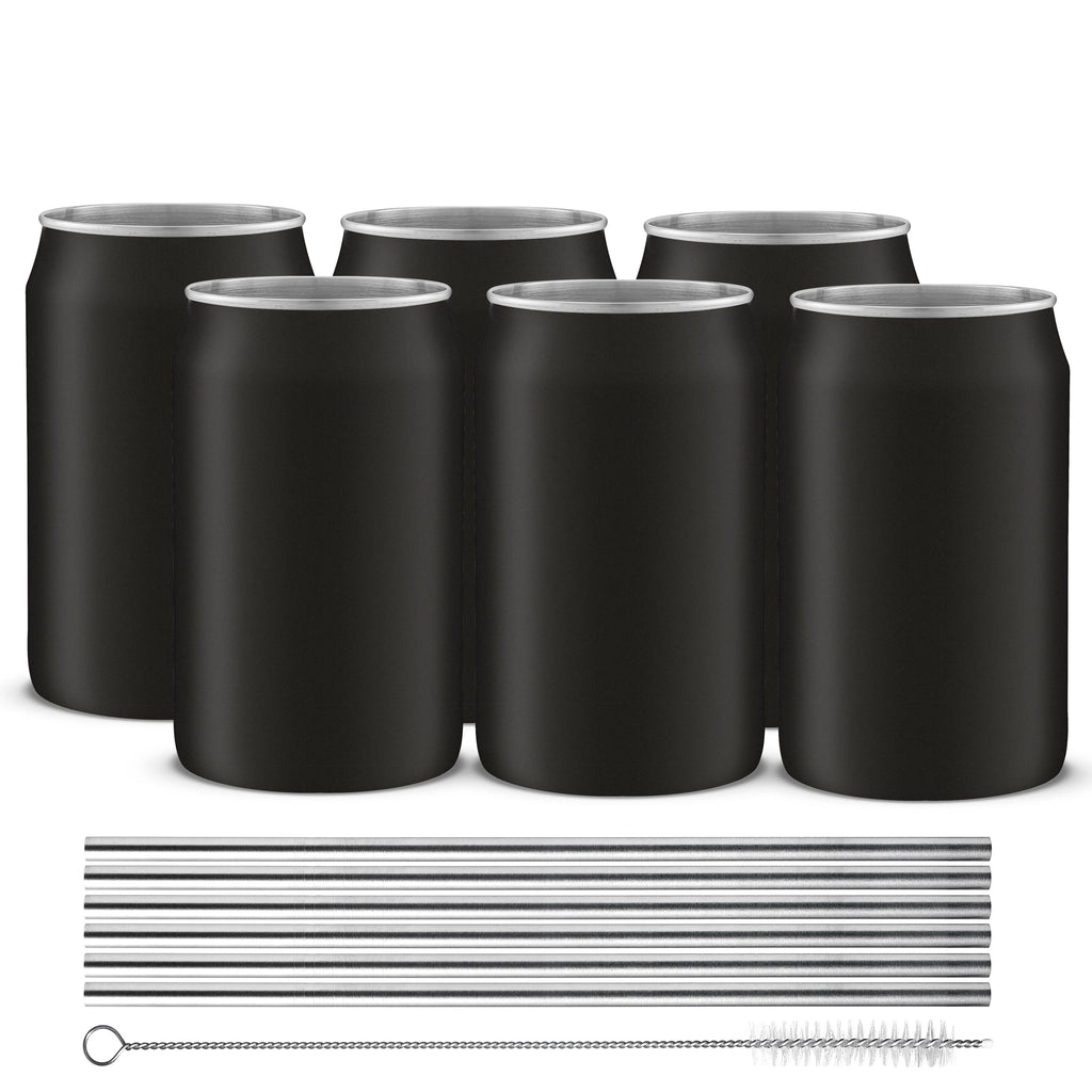 Stainless Steel 16 oz Tumblers with 6 Straws & Brush L7064