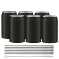 Stainless Steel 16 oz Tumblers with 6 Straws & Brush L7064