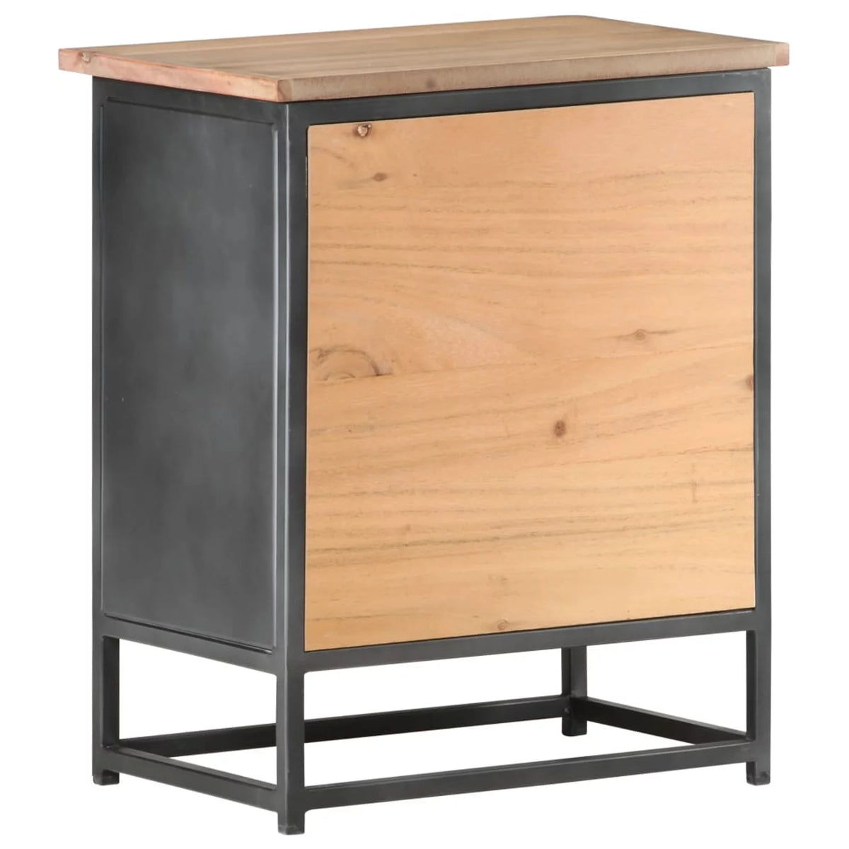 Gray Solid Acacia Wood Bedside Cabinet Z75357
