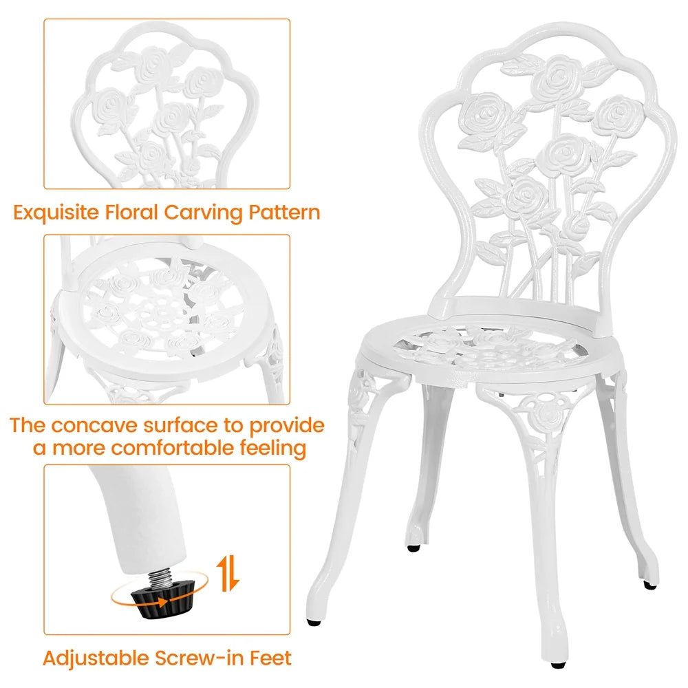 3 Piece Patio Bistro Table Set with Umbrella Hole Y637