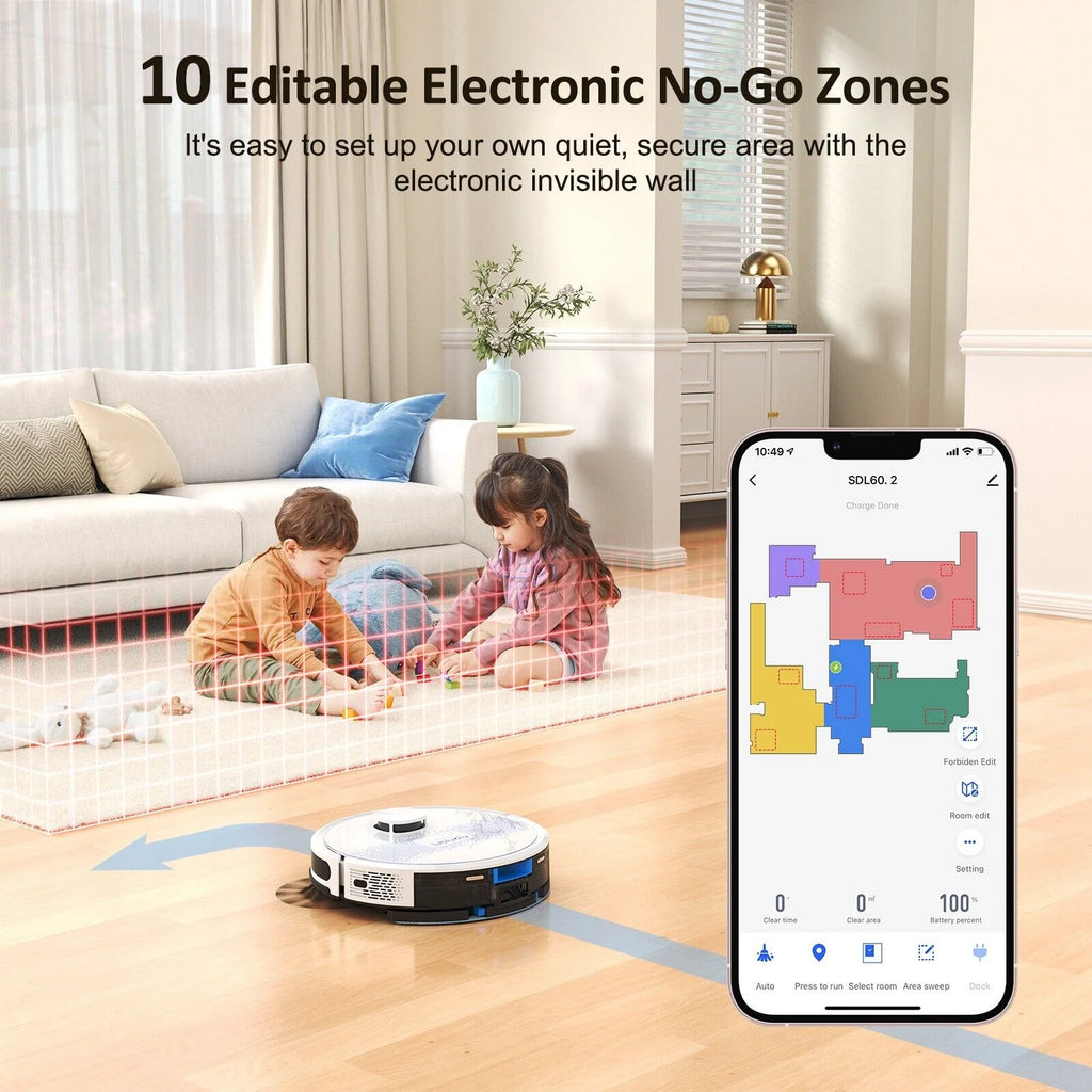 2in1 Robot Vacuum and Mop Combo 230ML White T49099