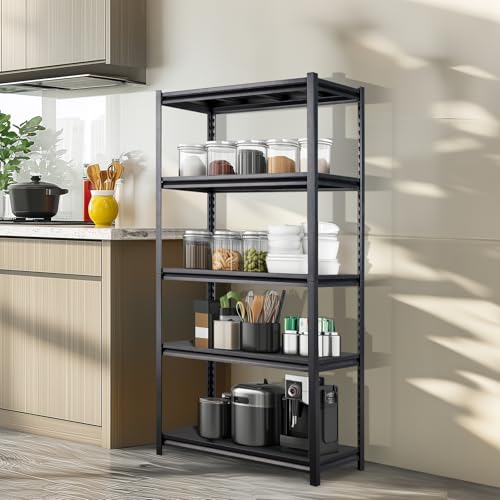 5-Tiers Adjustable Heavy Duty Metal Shelving 2200LBS Black K62192