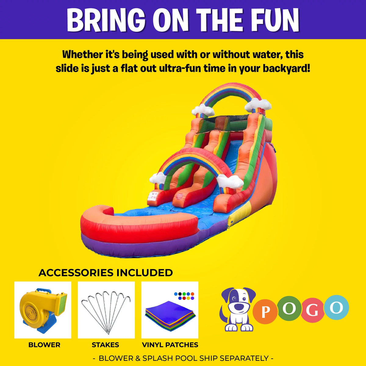 Inflatable Water Slide with Blower, 15 ft V139185