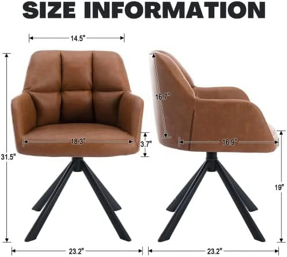 Leather Swivel Arm Desk Chair Z7488