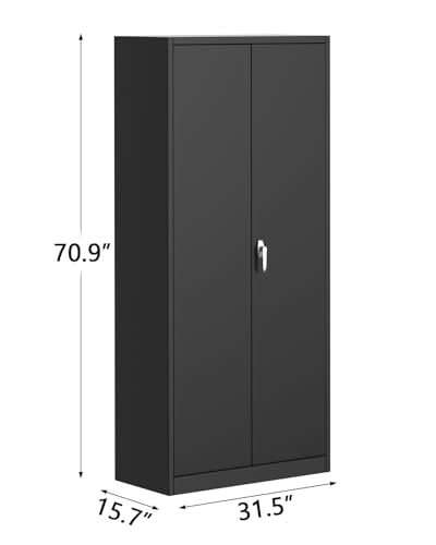 Metal Storage Cabinet with Lock, 4 Adjustable Shelves K4472