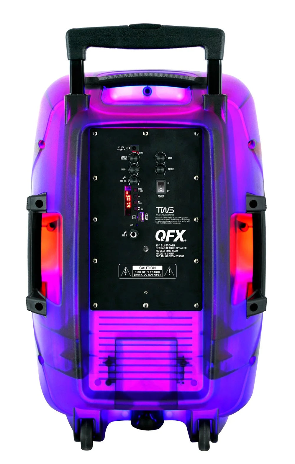 15” Portable Bluetooth Rechargeable Party Speaker with Remote U318
