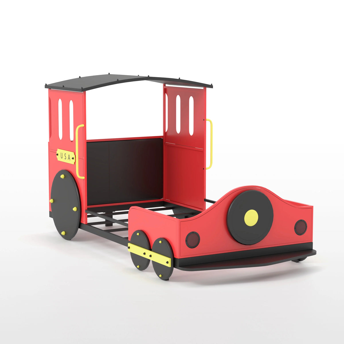 Twin Red and Black Panel Bed R8465
