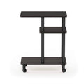 Espresso & Black U Shape Sofa Side Table with Casters K1958