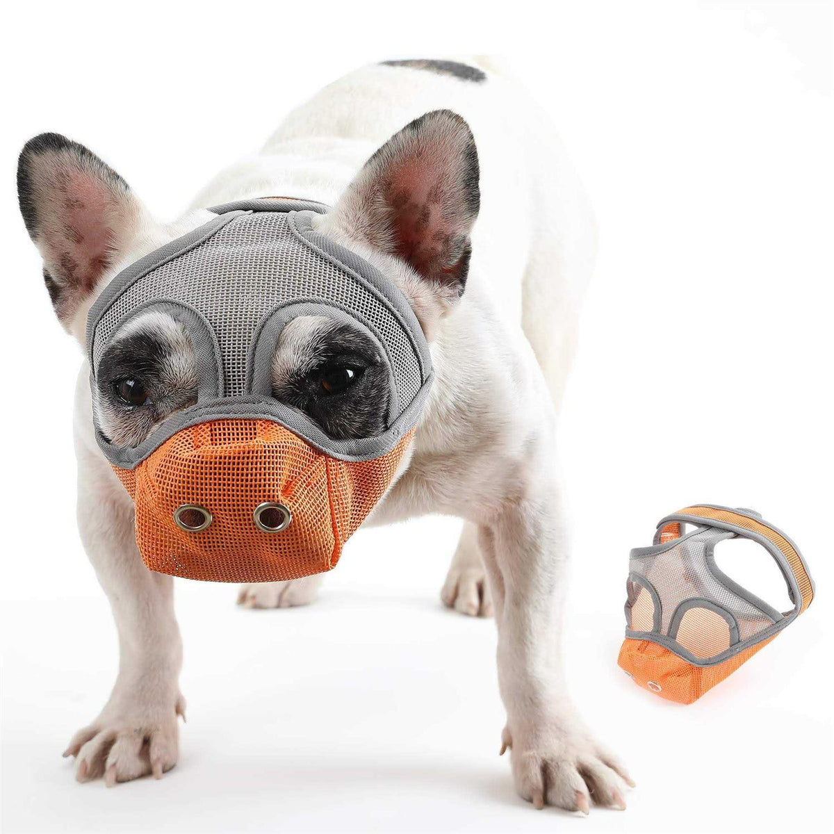 Short Snout Dog Muzzle Adjustable Breathable Mesh Z386185
