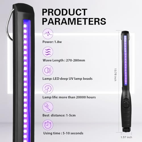Portable USB Rechargeable UV Light Sanitizer 1 Pack V4710