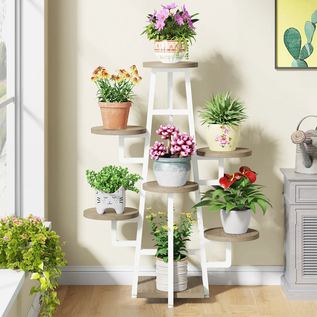 7 Tier Wooden Plant Stand H769361
