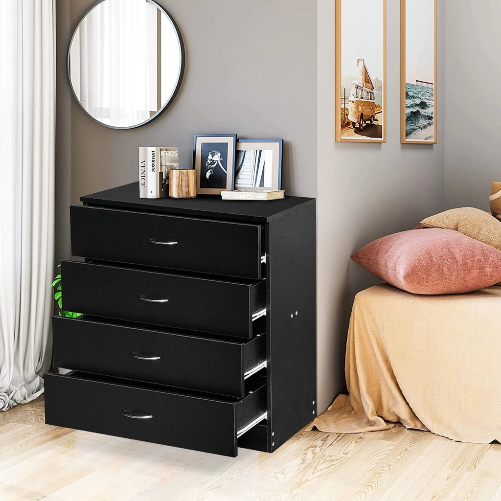 Black 4 Drawer Wood Dresser T50975