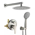 10 in. Wall Mount Dual Shower Heads with Valve in Brushed Nickel I70443