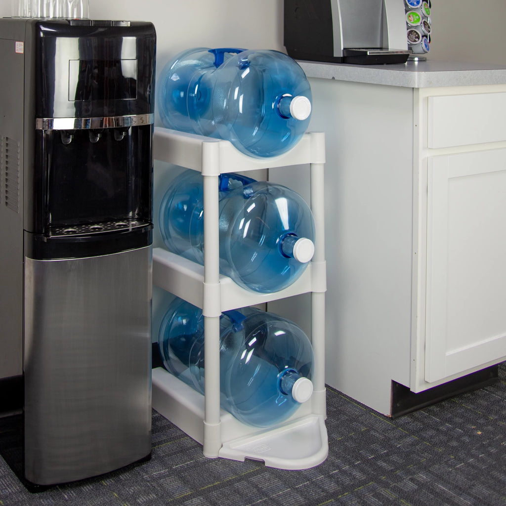 3-Tier White Plastic Storage System with Floor Protector J809417