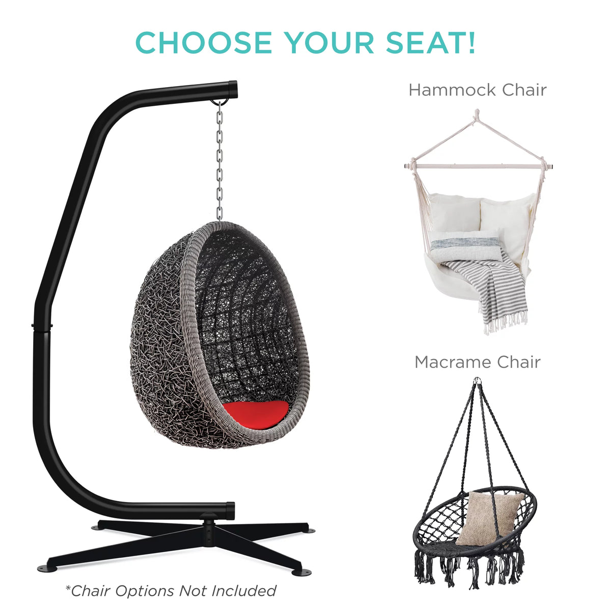 Metal Hanging Hammock C-Stand E437407