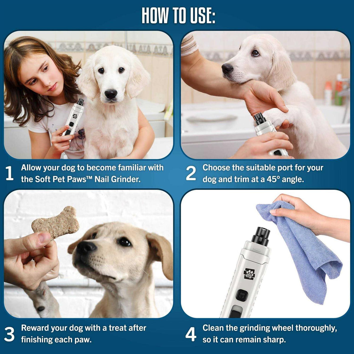 Dog Nail Grinder with 2 LED Lights I9782