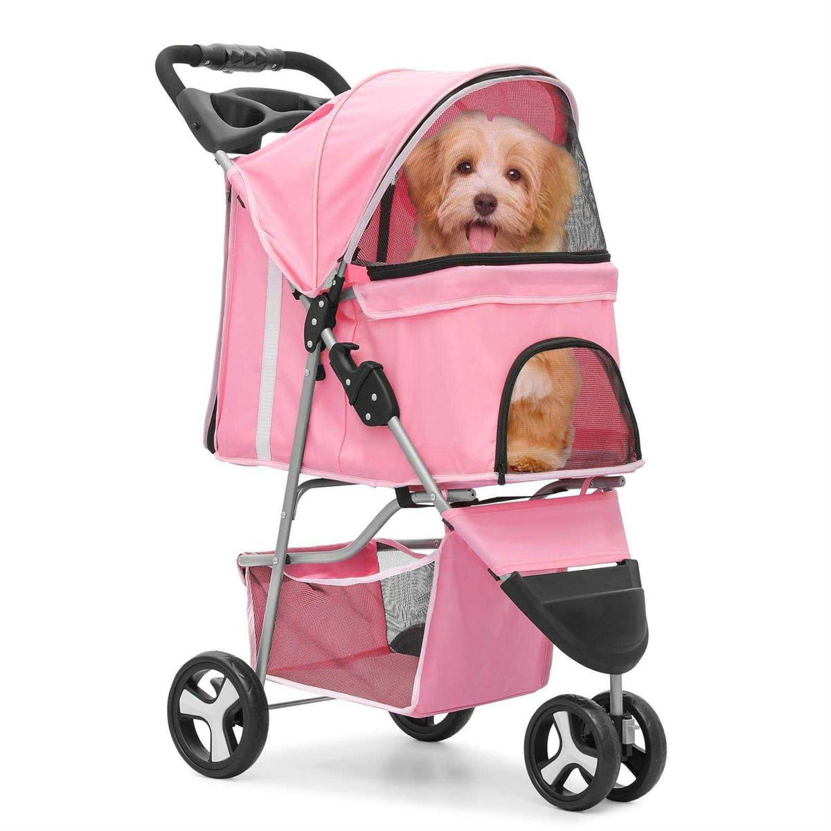 Foldable Pet Stroller with Weather Cover W54971