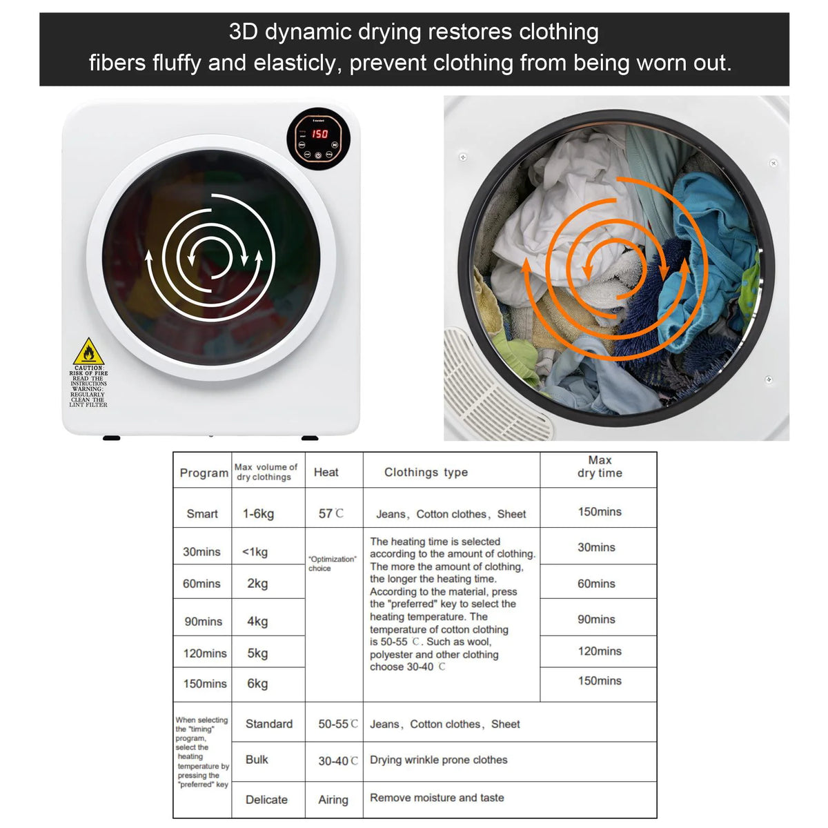 13.2lb Portable Compact Electric Dryer H570754