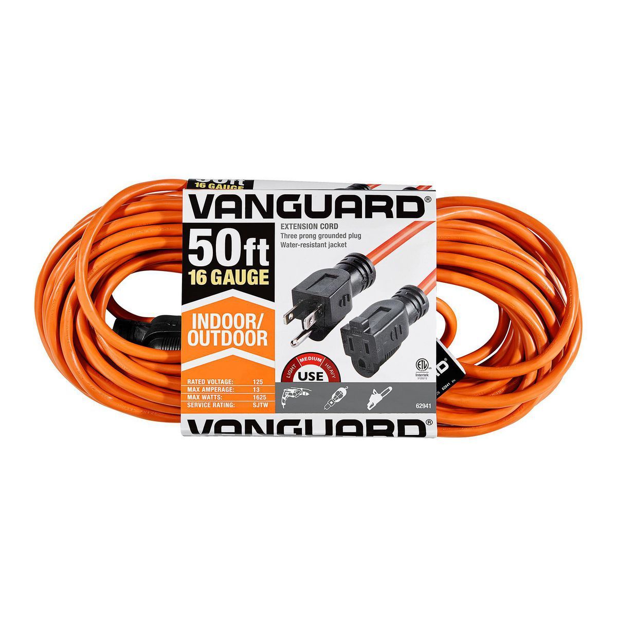 50 ft. 16/3 Gauge Indoor/Outdoor Extension Cord, Orange E665