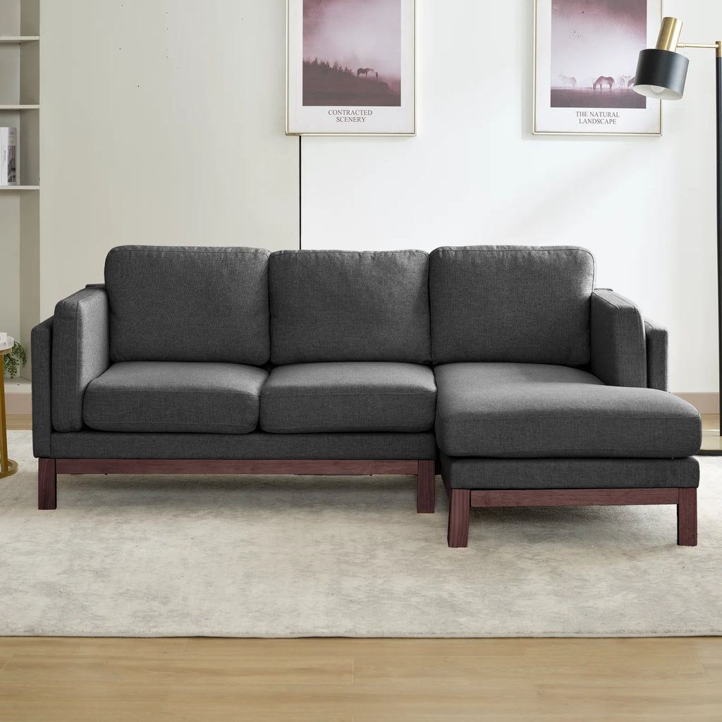 84" L-Shaped Upholstered Sectional Sofa with Chaise Lounge T759