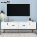 White Wood TV Stand with 2 Drawers and Cabinets W780