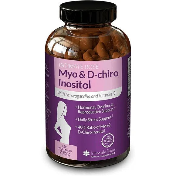 Inositol Supplement Capsules 2000 mg 40:1 Myo D Chiro Inositol Blend with Vitamin D3 & Ashwagandha J556747