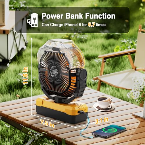 460ml Portable Misting Fan with 24000mAh Rechargeable Battery, Black B690