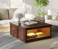 Rustic Brown Wood Coffee Table with Storage W54417