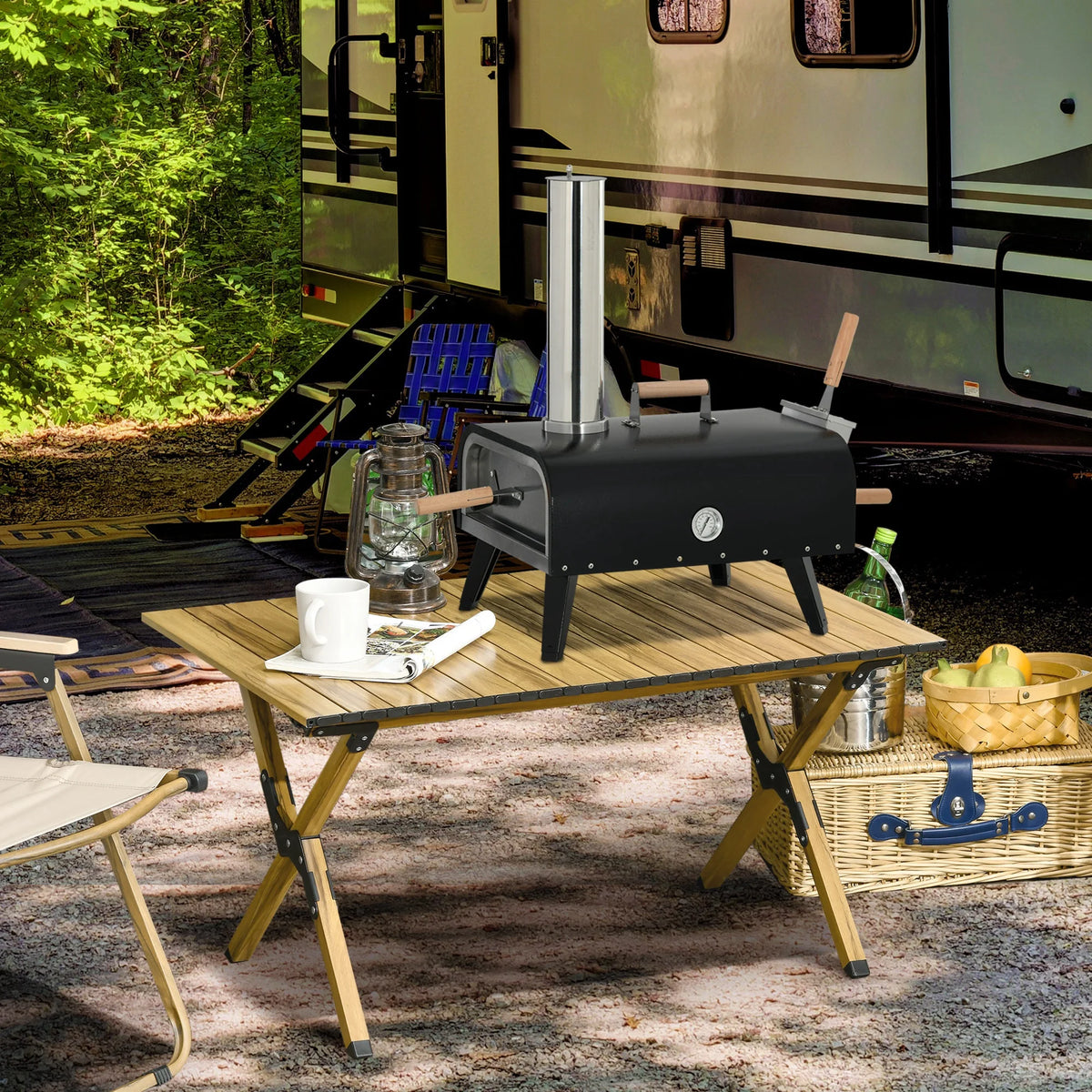 Outdoor Wood Fired Pizza Oven with Stone W680