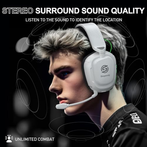 2.4GHz Wireless Gaming Headset with Noise Canceling Mic, Black White Z52537