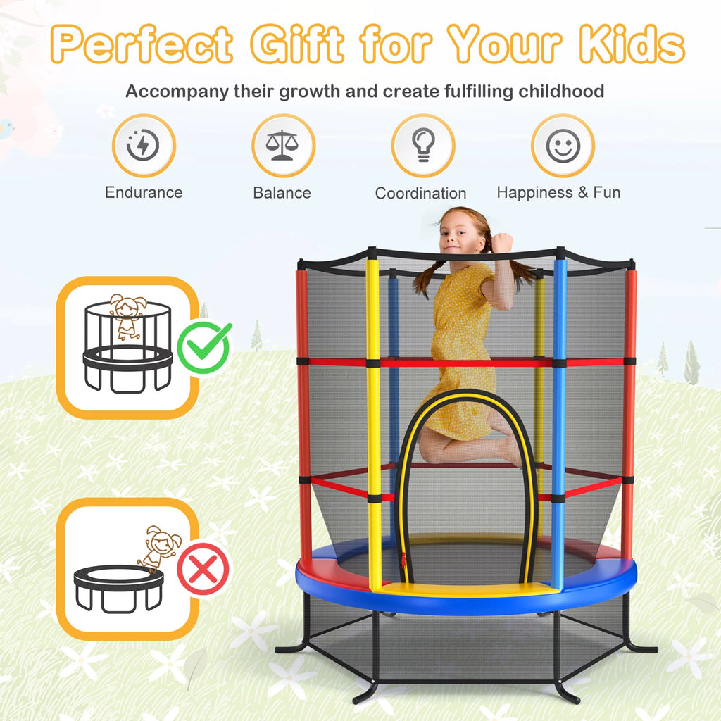 55'' Recreational Trampoline with Enclosure Net Y4505