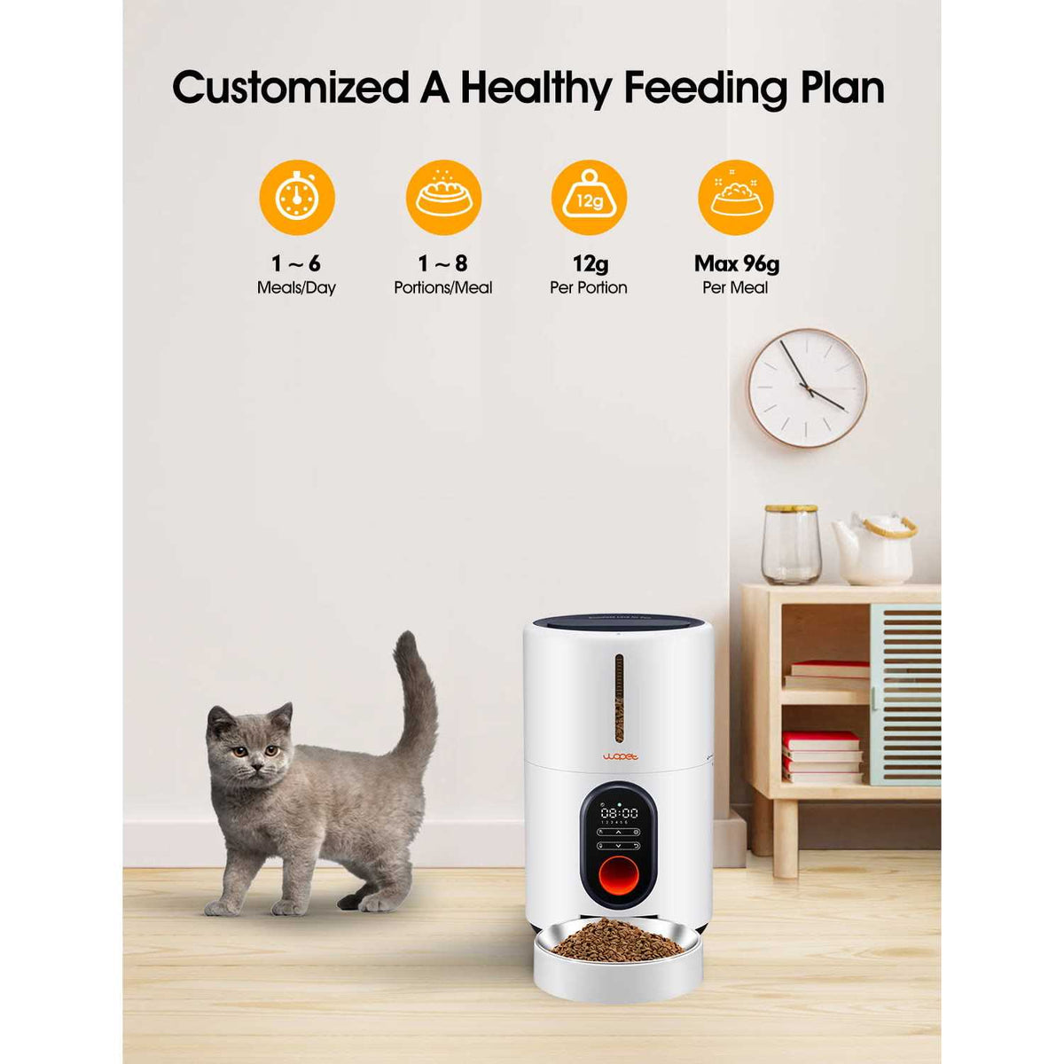 Automatic Dog Feeder with Stainless Steel Bowl C190964