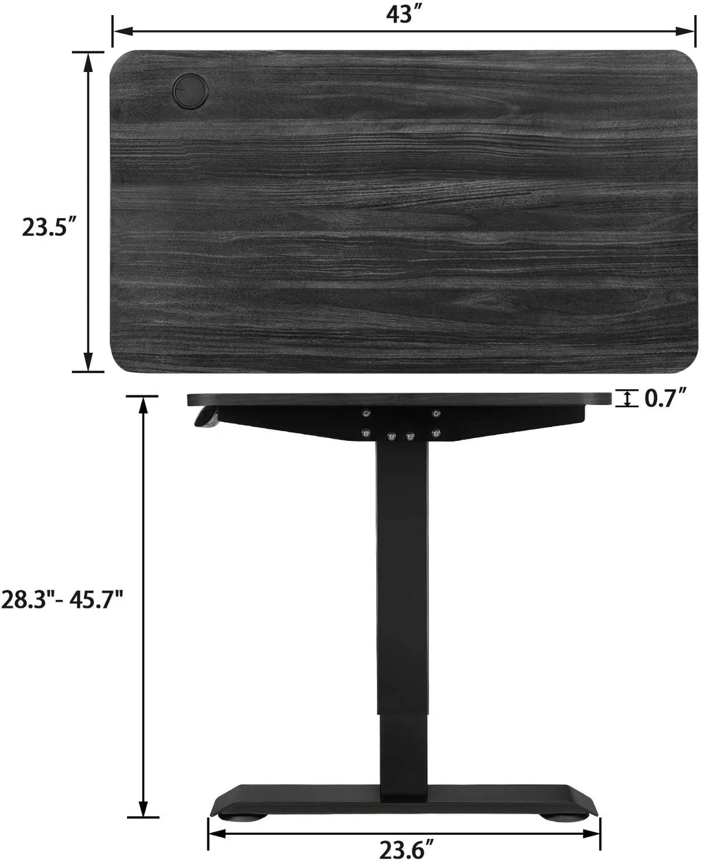 Black Electric Standing Desk B142