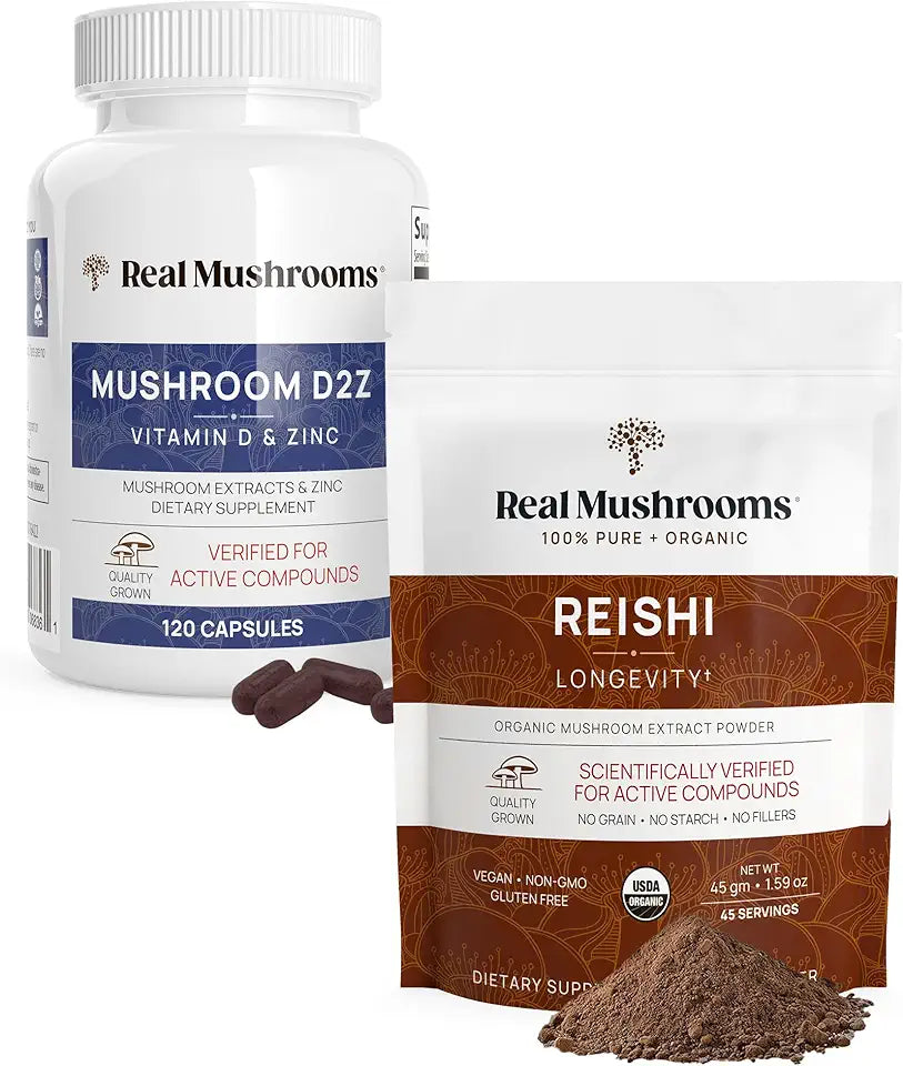 Vitamin D2 Zinc Reishi Chaga Organic Powder Vegan Gluten Free V905