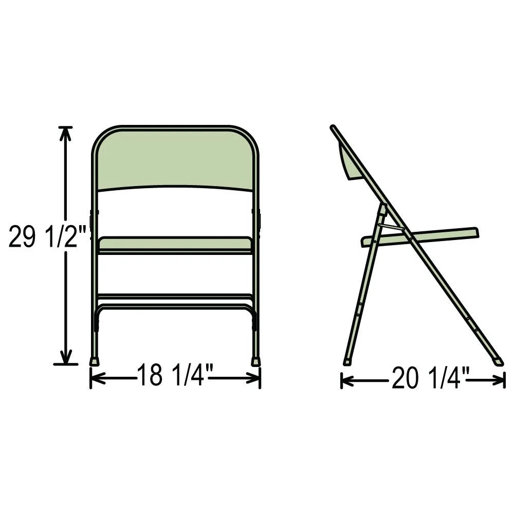 Black Set Of 4 Steel Folding Chairs N963752