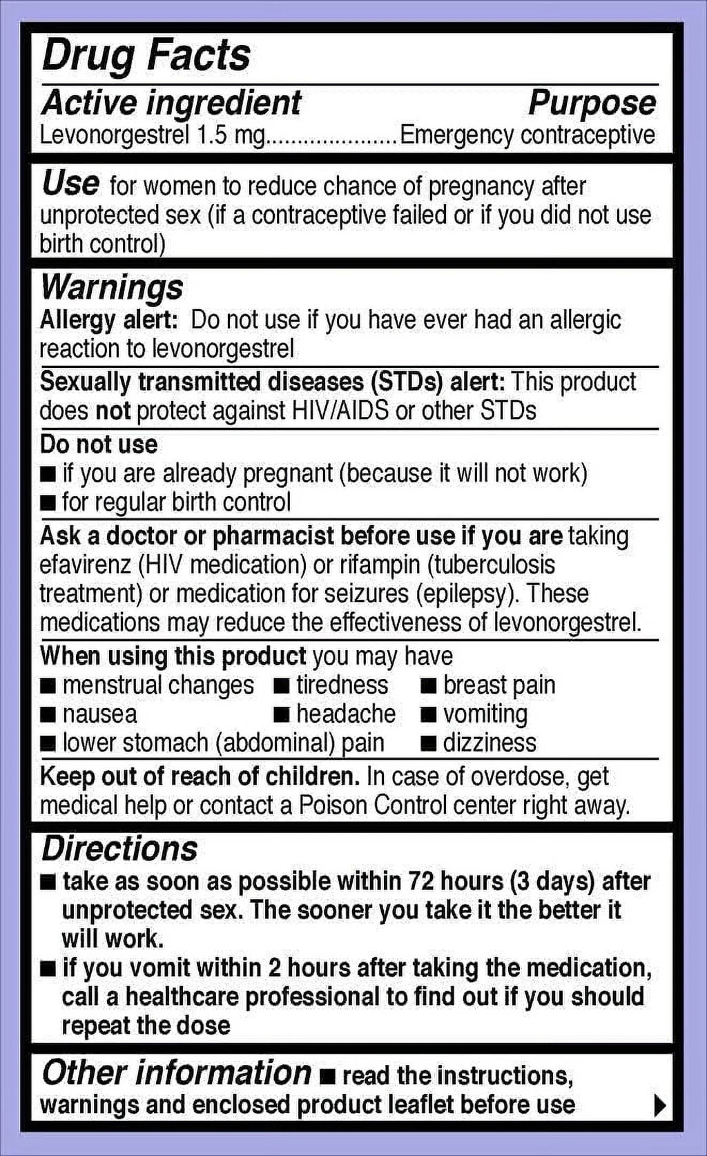 Emergency Contraceptive A155650