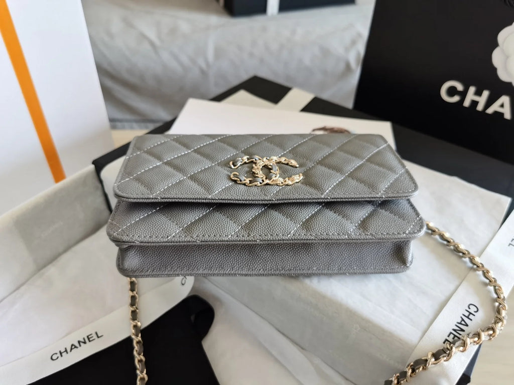 Grey Mini Flap Bag Y795