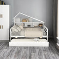 Solid Wood Full Size Platform Bed with Trundle and Bookcase O840