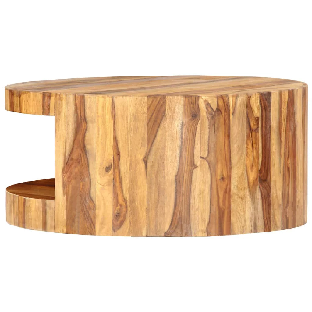 Round Solid Sheesham Wood Coffee Table I320066